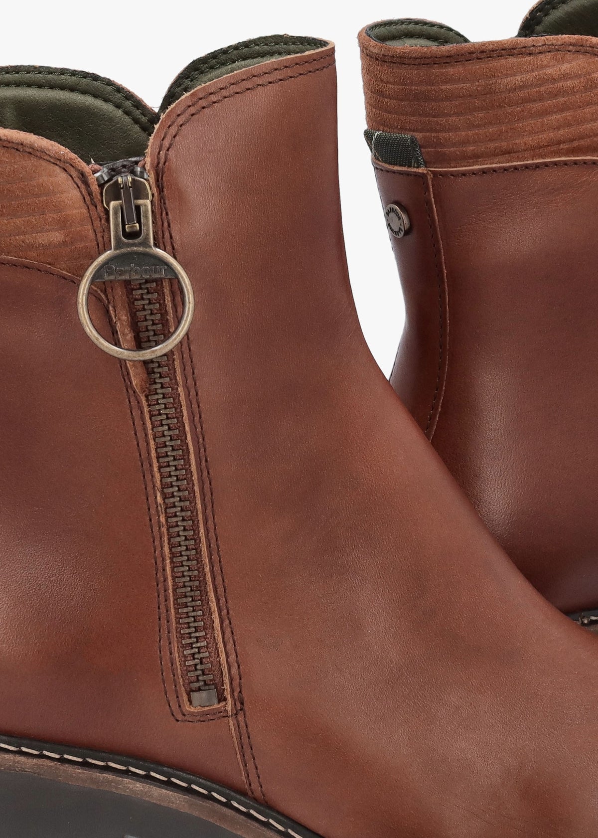 Dahlia Chestnut Leather Block Heel Ankle Boots