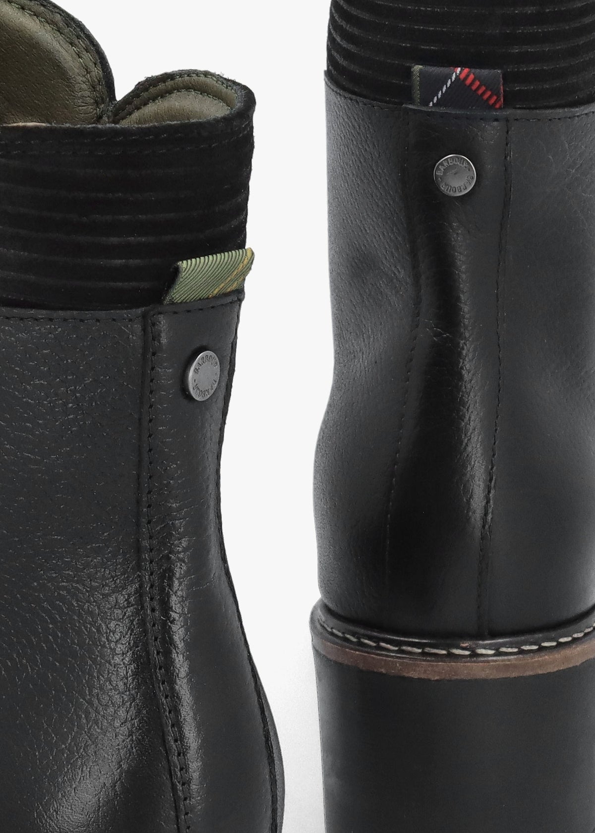 Dahlia Black Leather Block Heel Ankle Boots