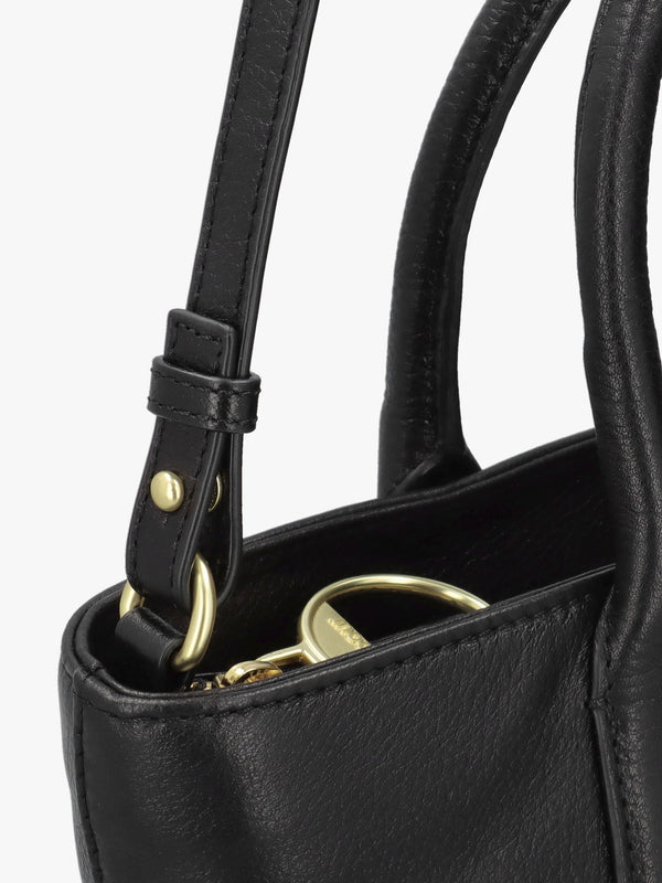 Birch Black Leather Tote Bag