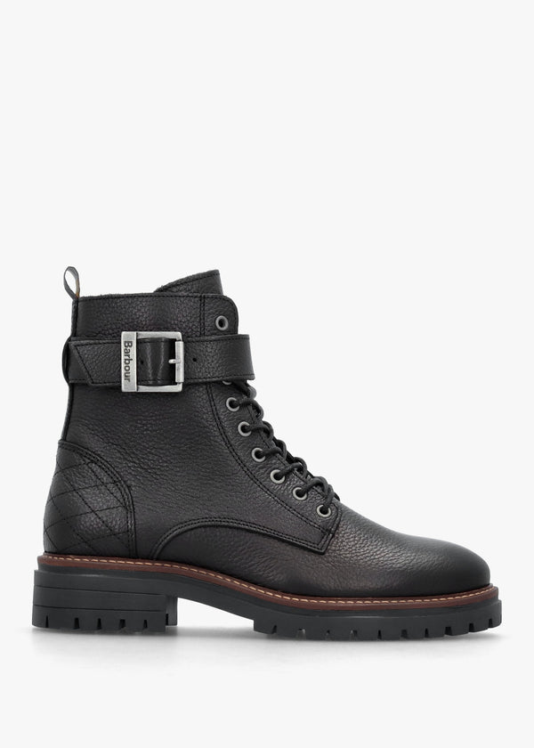 Heidi II Black Pebbled Leather Camando Ankle Boots