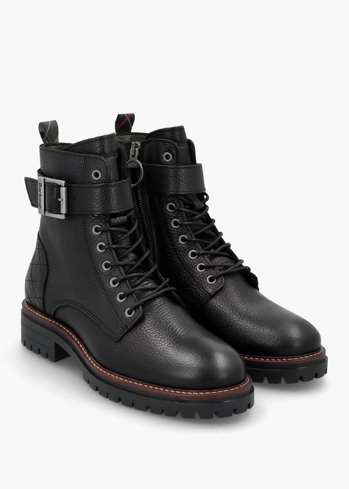 Heidi II Black Pebbled Leather Camando Ankle Boots