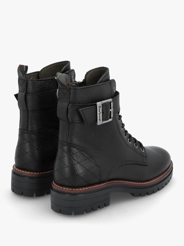 Heidi II Black Pebbled Leather Camando Ankle Boots