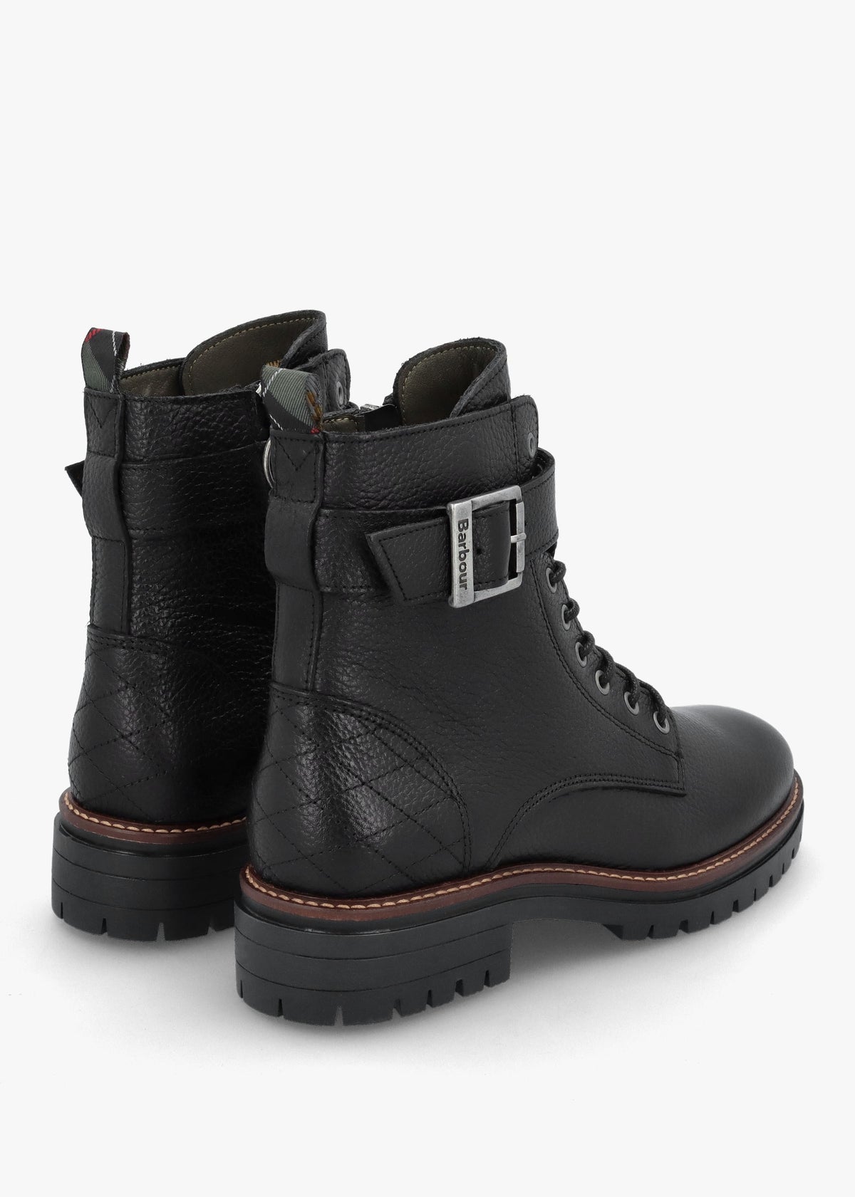 Heidi II Black Pebbled Leather Camando Ankle Boots