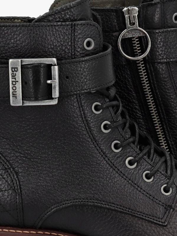 Heidi II Black Pebbled Leather Camando Ankle Boots
