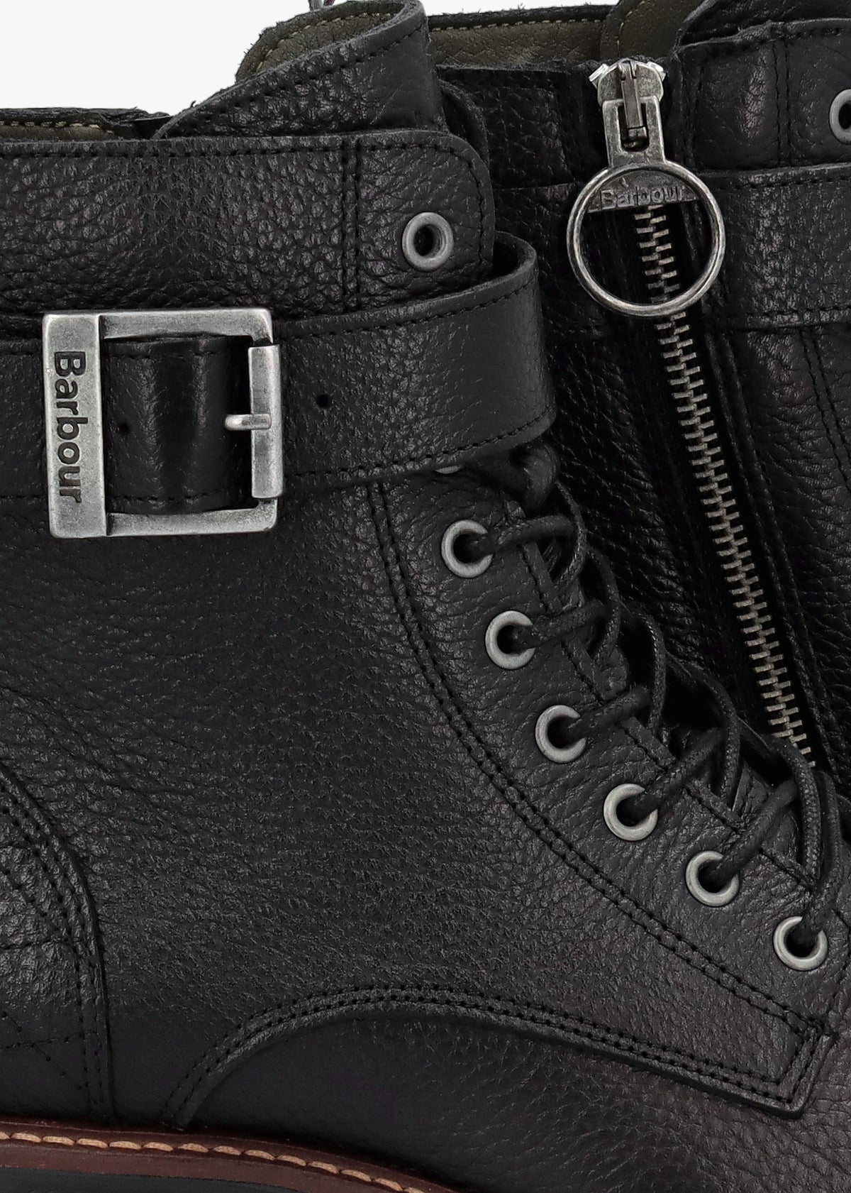 Heidi II Black Pebbled Leather Camando Ankle Boots