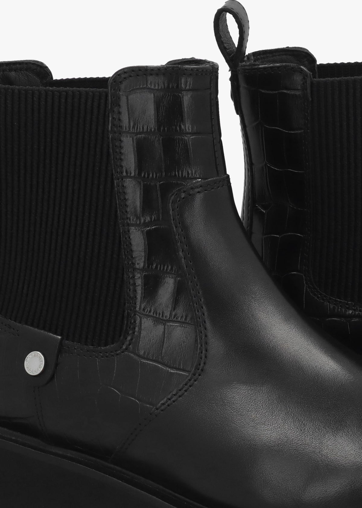 Delfina Black Leather Chelsea Boots