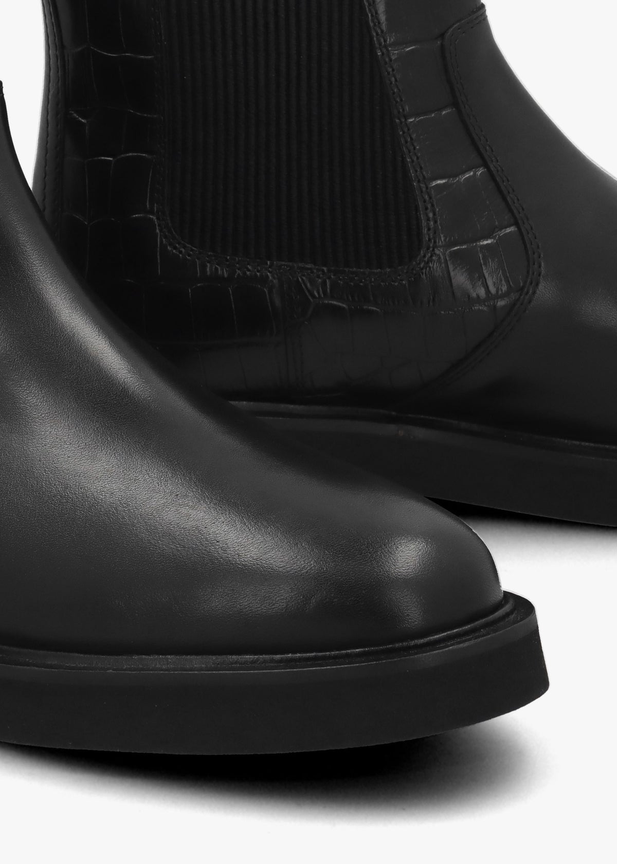 Delfina Black Leather Chelsea Boots