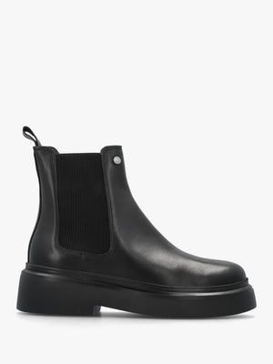 Celina Black Leather Chelsea Boots