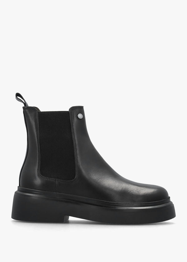 Celina Black Leather Chelsea Boots