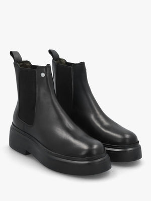 Celina Black Leather Chelsea Boots