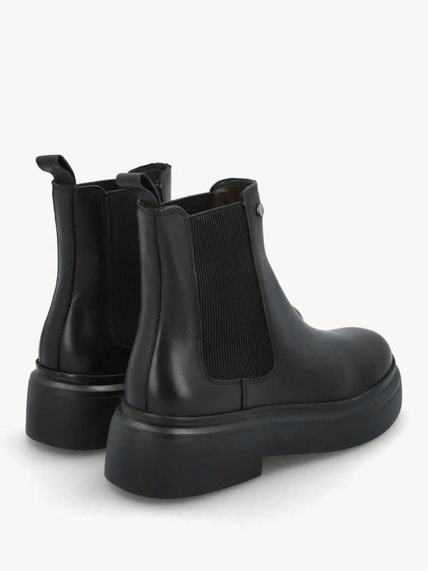 Celina Black Leather Chelsea Boots