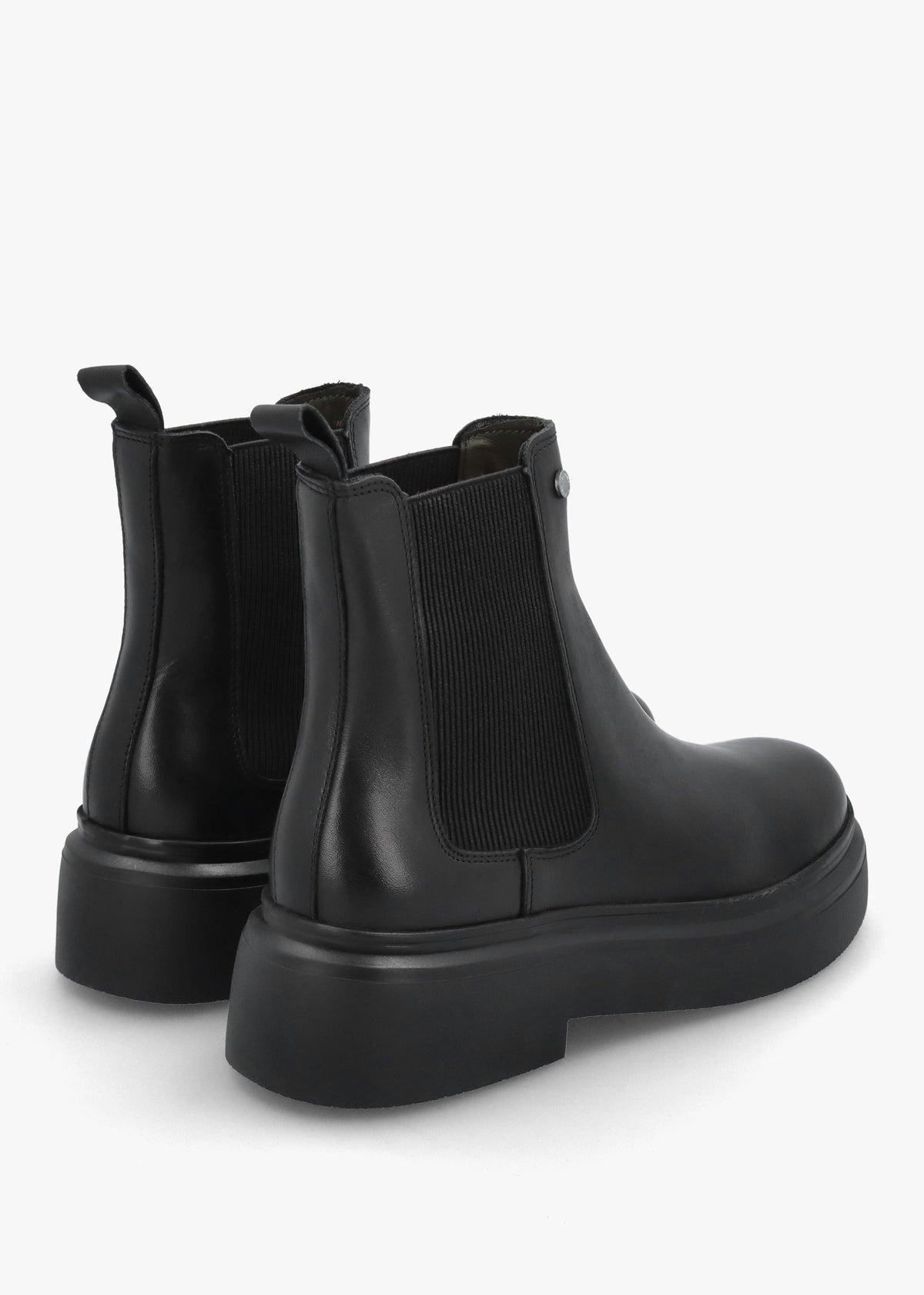 Celina Black Leather Chelsea Boots