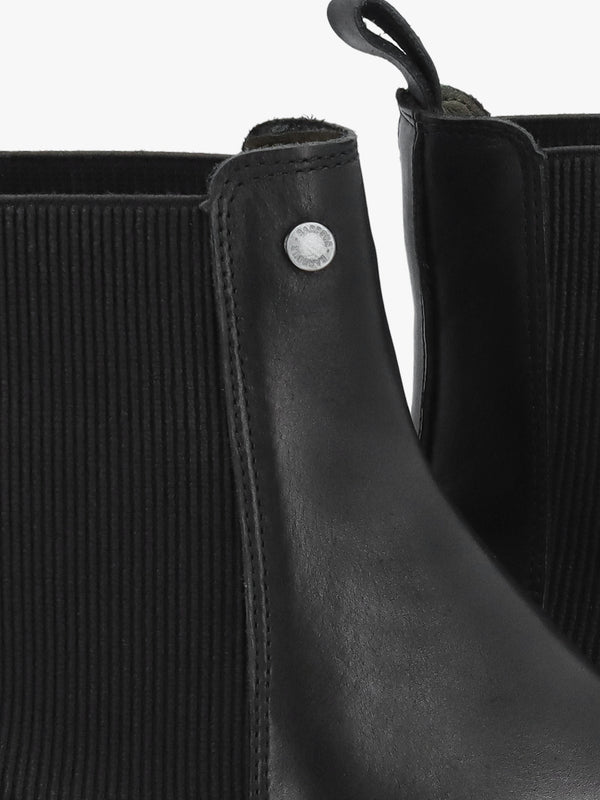 Celina Black Leather Chelsea Boots