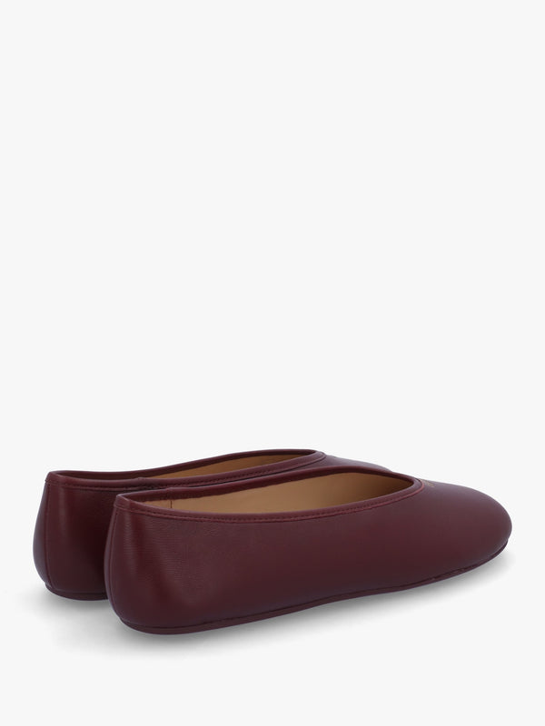 Houston Merlot Leather Ballet Pumps
