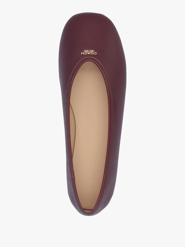 Houston Merlot Leather Ballet Pumps