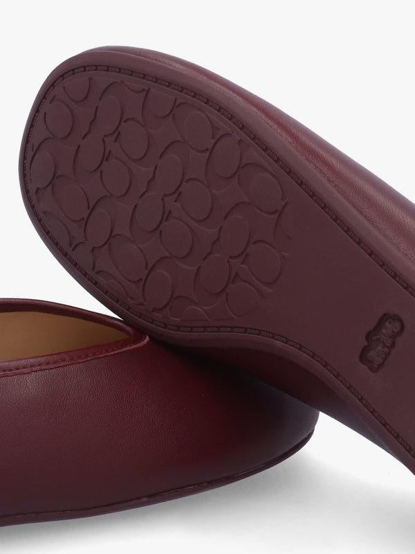Houston Merlot Leather Ballet Pumps