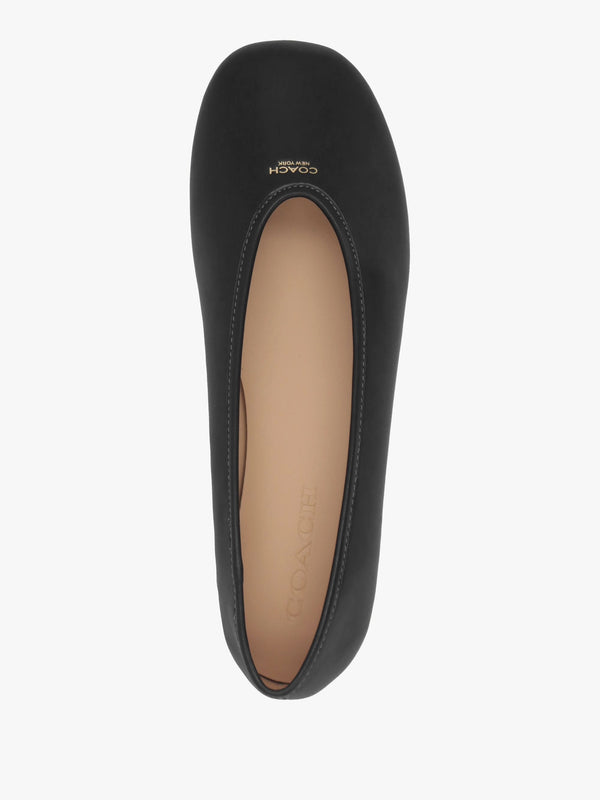 Houston Black Leather Ballet Pumps