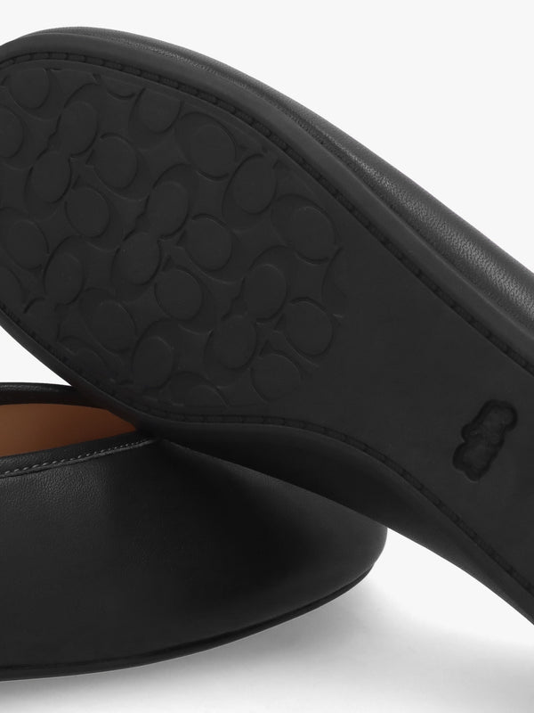 Houston Black Leather Ballet Pumps