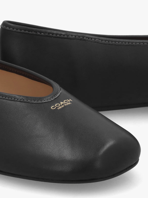 Houston Black Leather Ballet Pumps