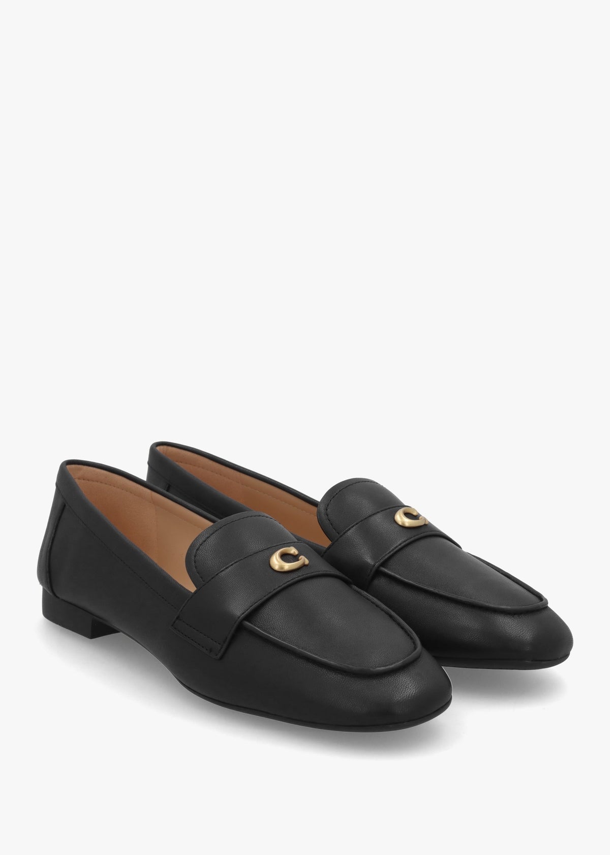 Sculpted C Black Leather Loafers