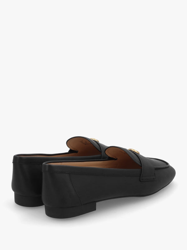 Sculpted C Black Leather Loafers