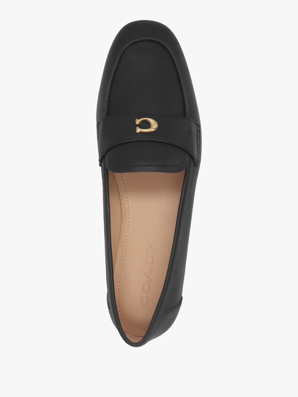 Sculpted C Black Leather Loafers