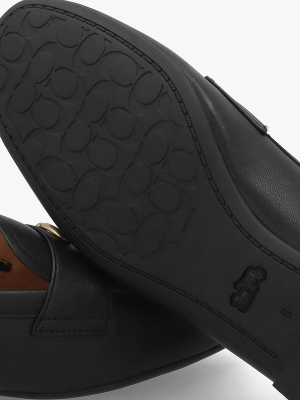 Sculpted C Black Leather Loafers