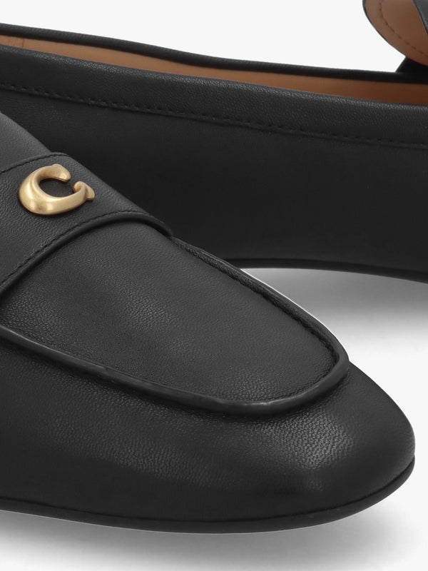 Sculpted C Black Leather Loafers