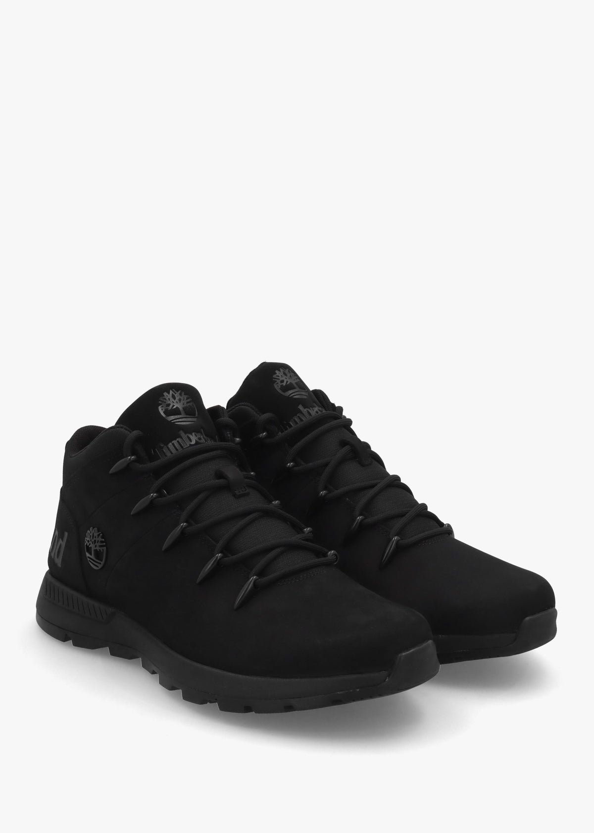 Men’s Sprint Trekker Lace Up Black Nubuck Mid Top Trainers