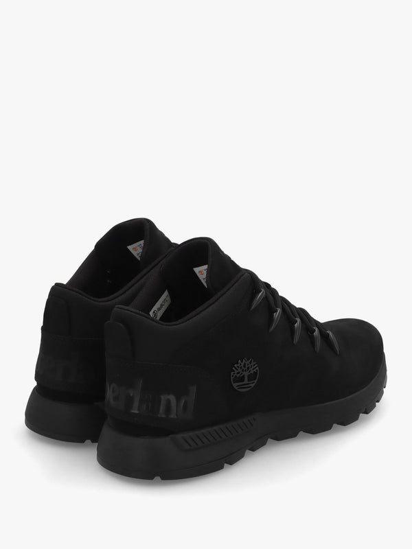 Men’s Sprint Trekker Lace Up Black Nubuck Mid Top Trainers