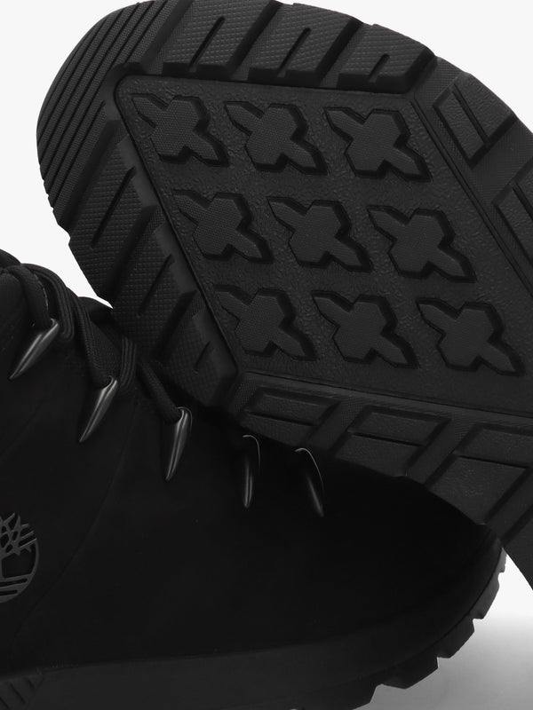 Men’s Sprint Trekker Lace Up Black Nubuck Mid Top Trainers
