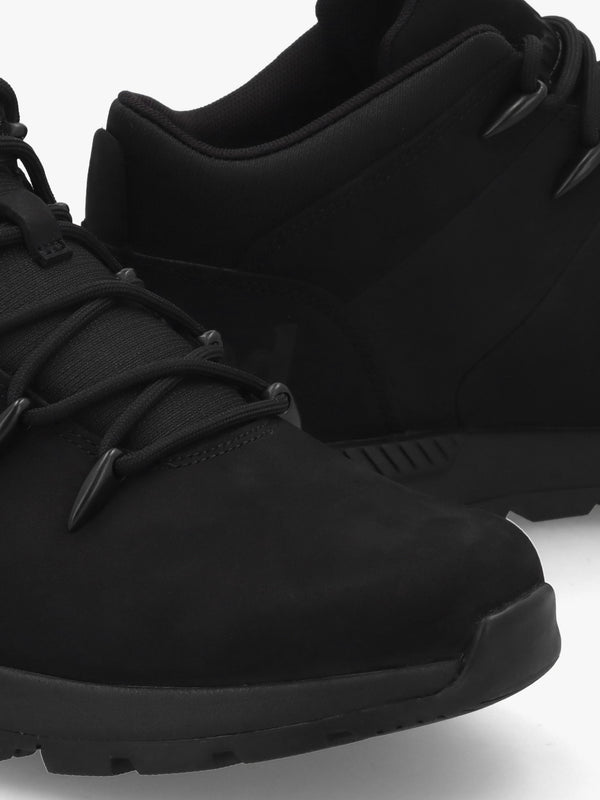 Men’s Sprint Trekker Lace Up Black Nubuck Mid Top Trainers