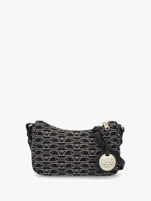 Canvas Jacquard Nero Grigio Shoulder Bag