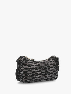 Canvas Jacquard Nero Grigio Shoulder Bag