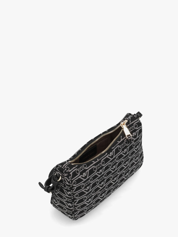 Canvas Jacquard Nero Grigio Shoulder Bag