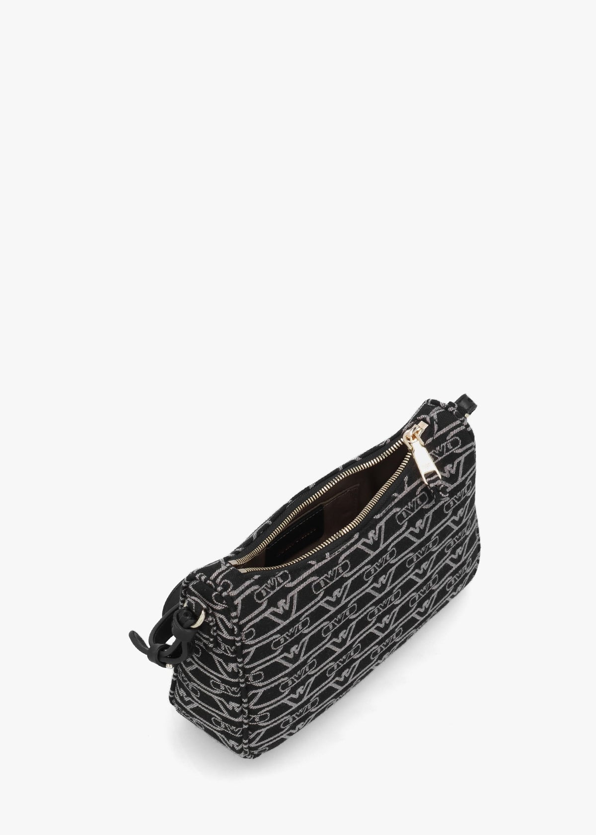 Canvas Jacquard Nero Grigio Shoulder Bag