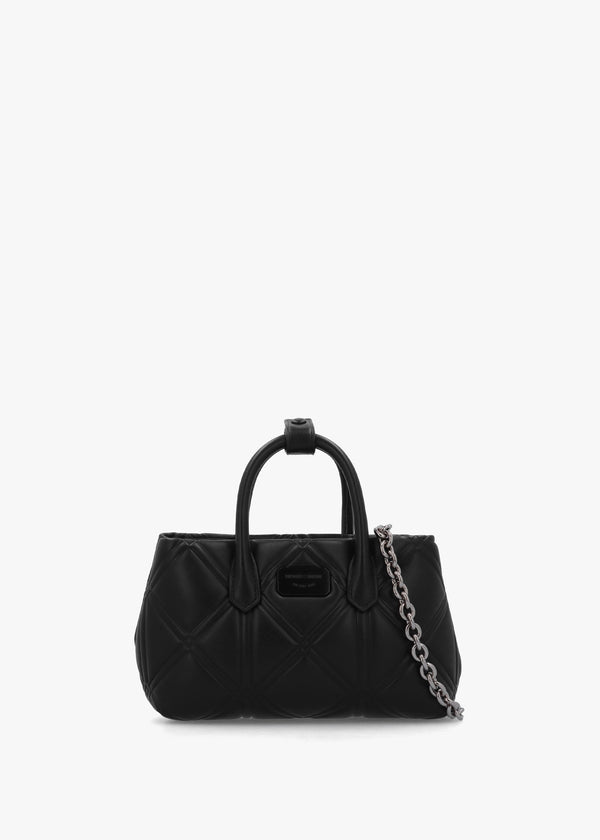 Diamond Quilt Nero Mini Tote Bag