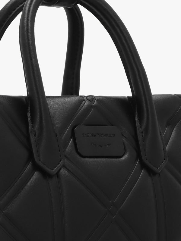 Diamond Quilt Nero Mini Tote Bag