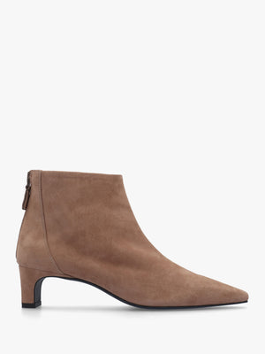 Sedda Taupe Suede Low Heel Ankle Boots