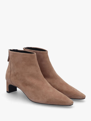 Sedda Taupe Suede Low Heel Ankle Boots