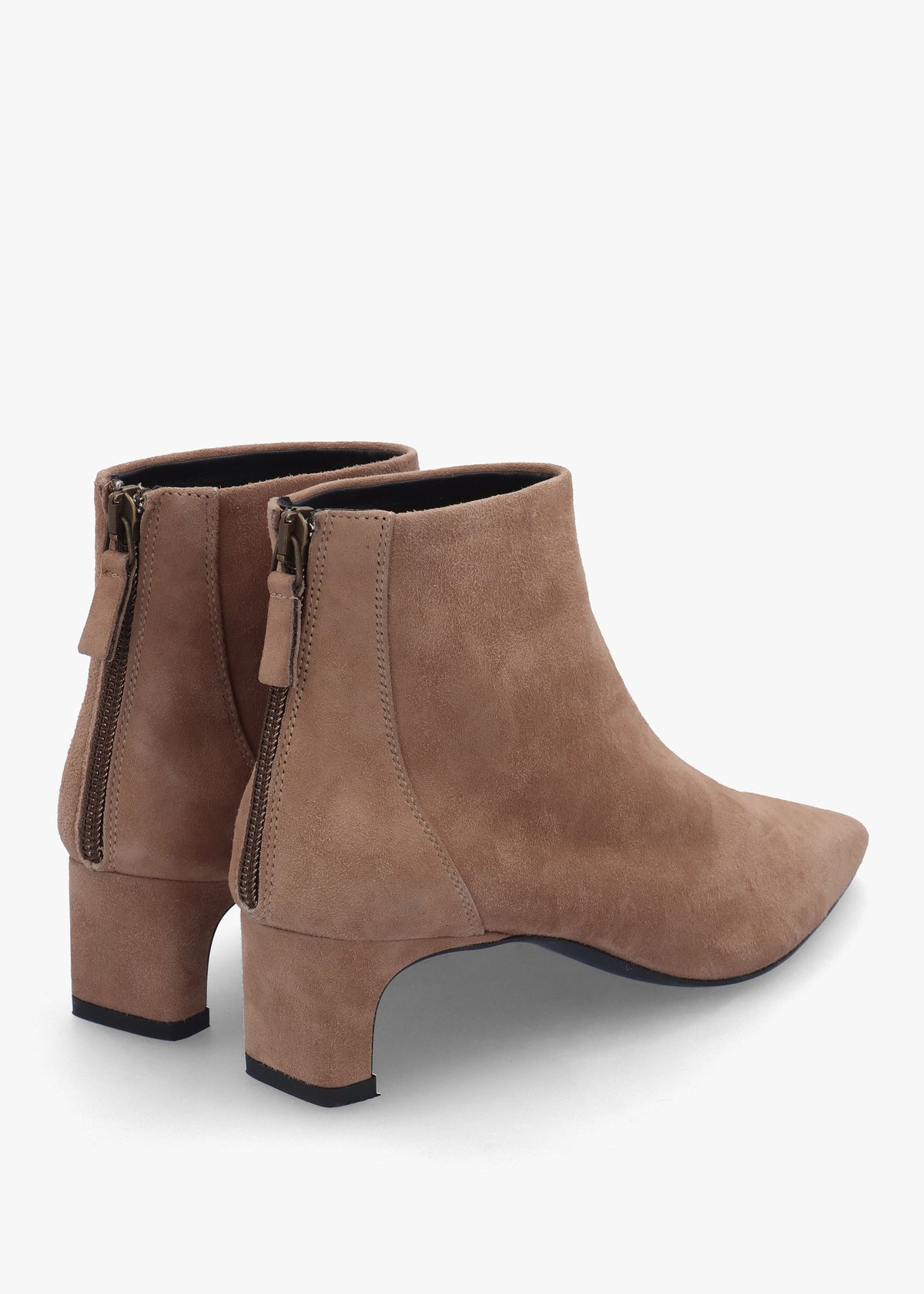 Sedda Taupe Suede Low Heel Ankle Boots