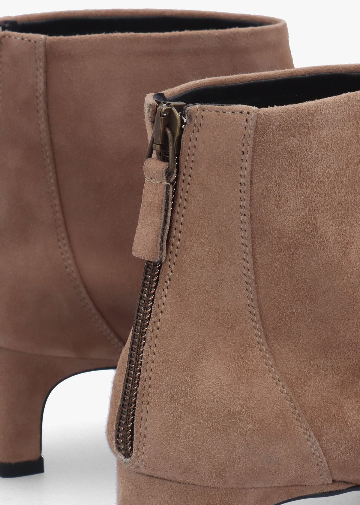 Sedda Taupe Suede Low Heel Ankle Boots