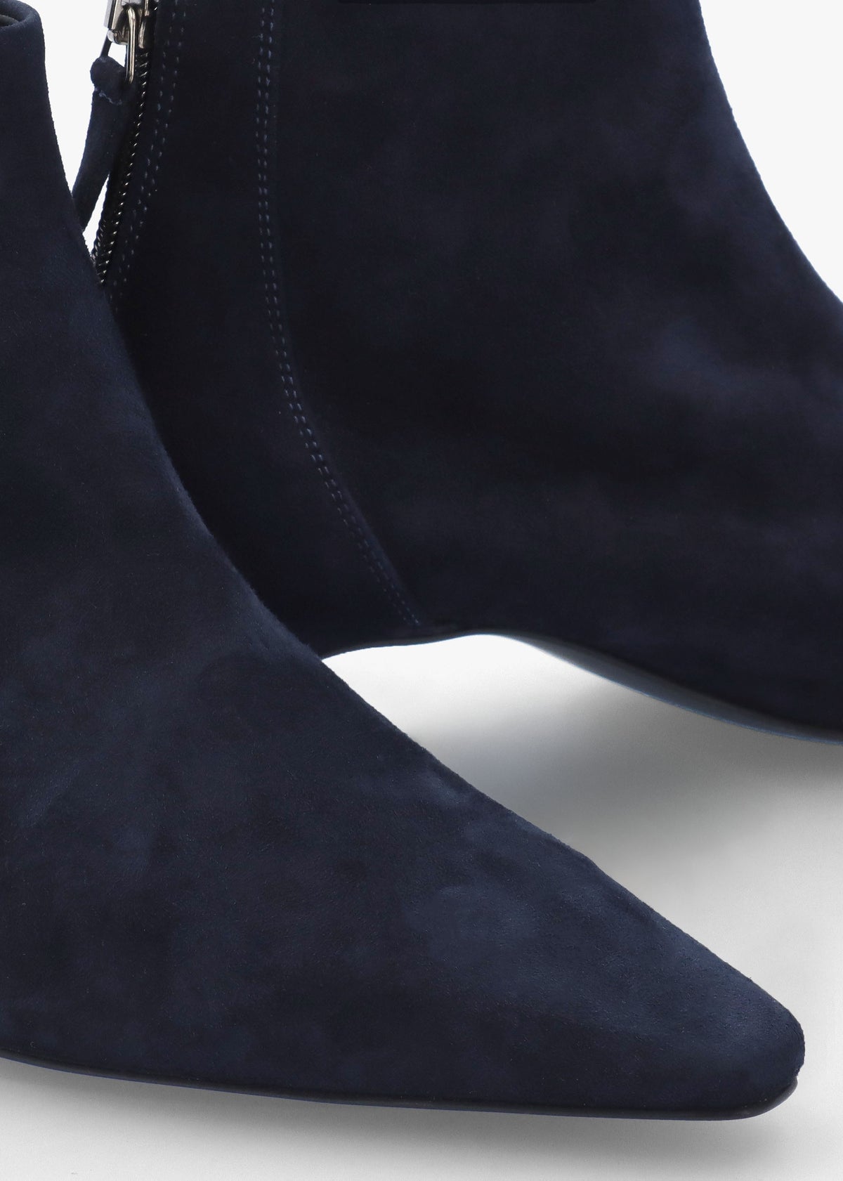 Sedda Navy Suede Low Heel Ankle Boots
