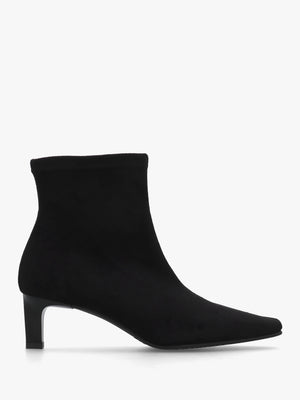 Minnie Black Low Heel Ankle Boots