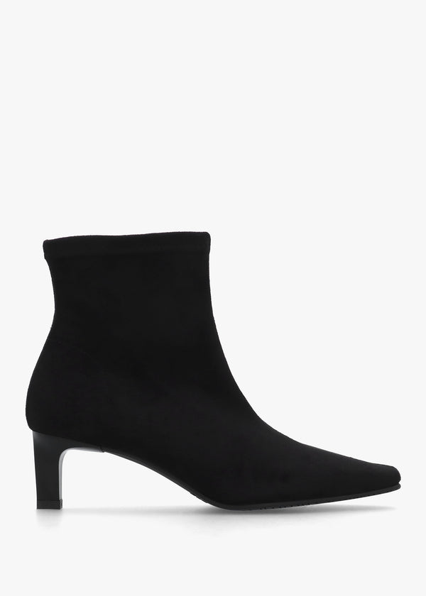 Minnie Black Low Heel Ankle Boots