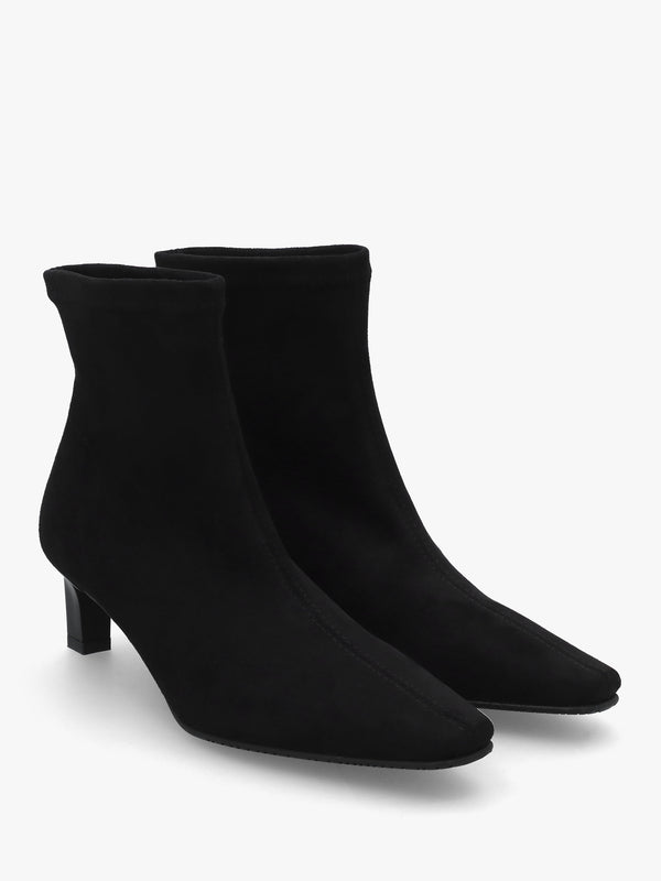 Minnie Black Low Heel Ankle Boots