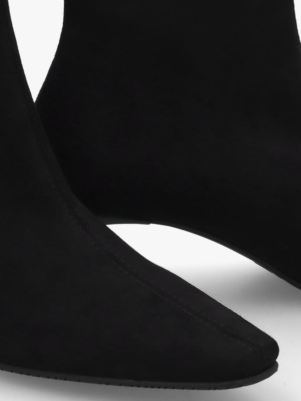 Minnie Black Low Heel Ankle Boots