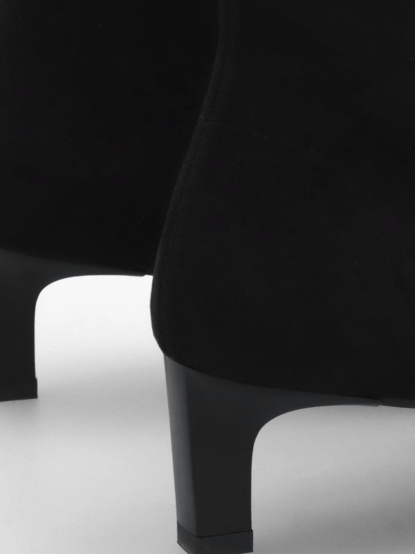 Minnie Black Low Heel Ankle Boots