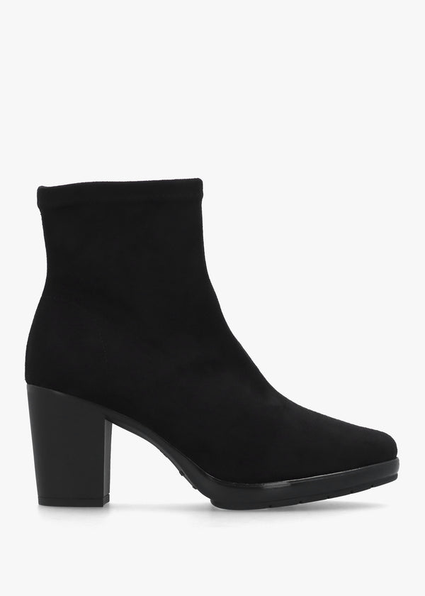 Micha Black Block Heel Ankle Boots