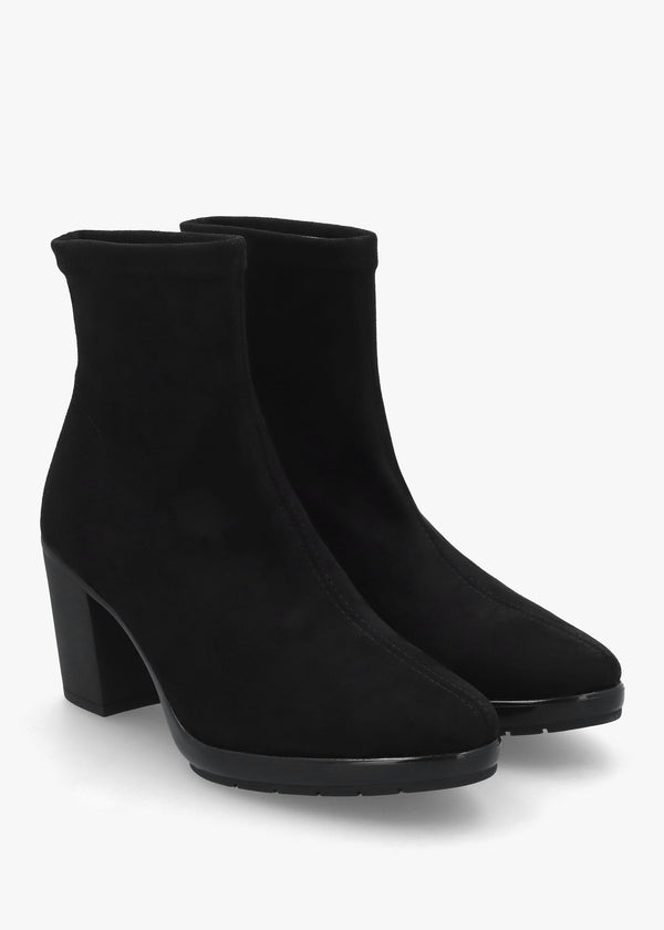 Micha Black Block Heel Ankle Boots